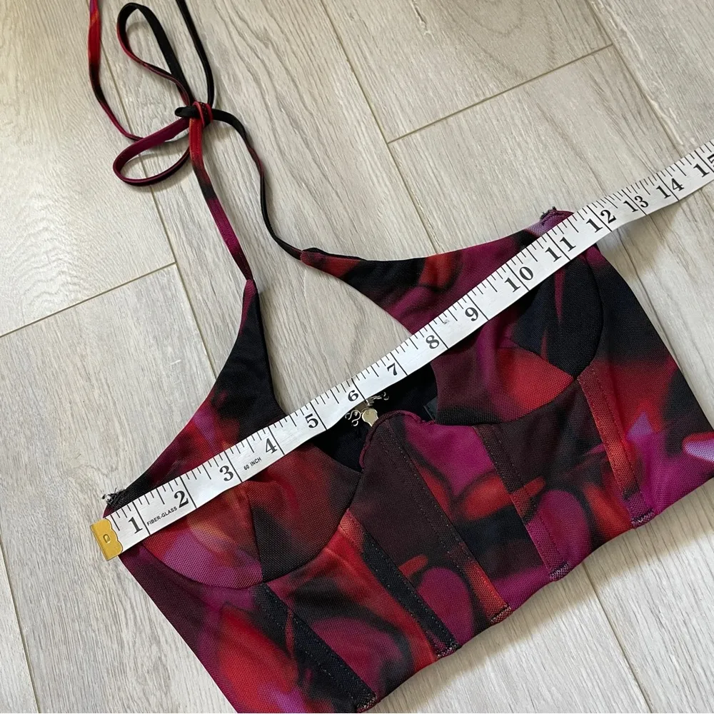 White Fox Fantasy World Bustier Halter Crop Top Black (xs) party cocktail sexy - Image 3