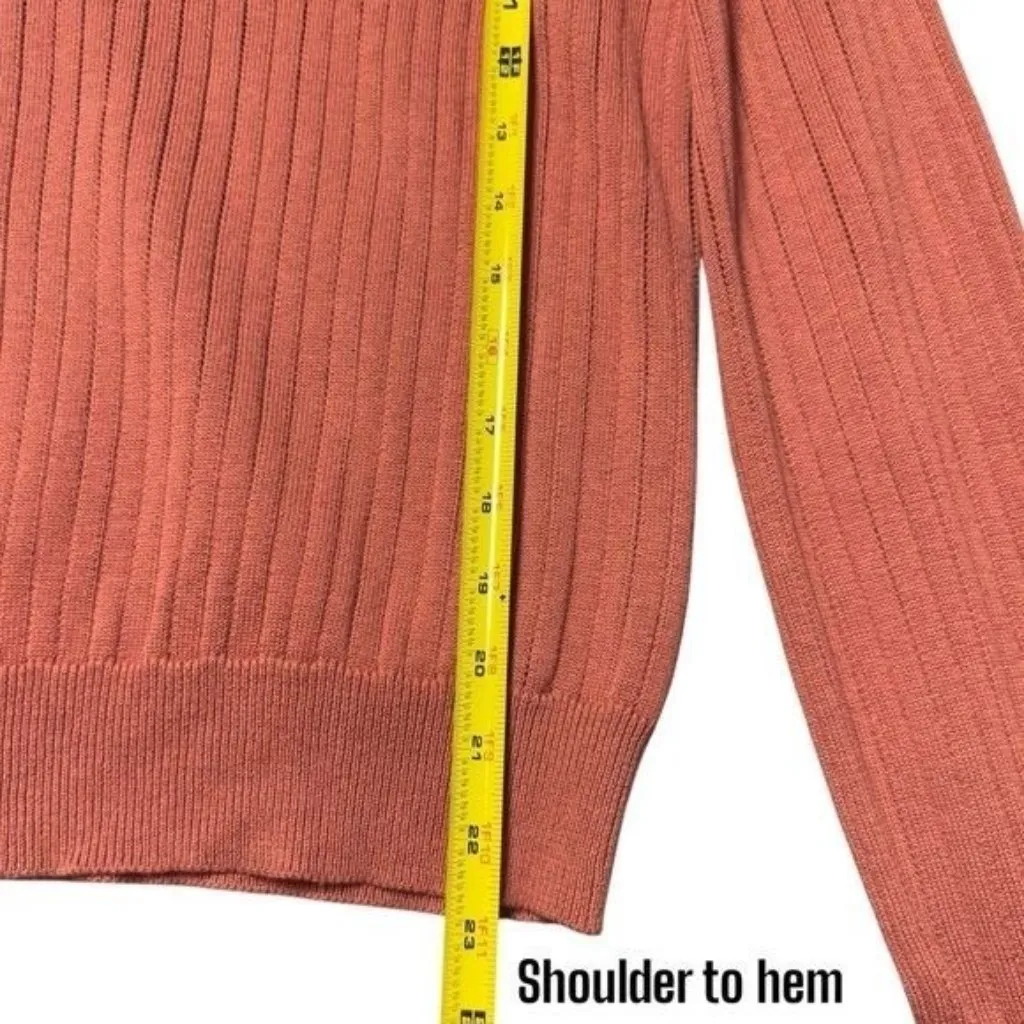 Evereve Blush Pink Eyelet Detail Long Sleeve‎ Blouse Feminine Dainty Holiday XS - Image 9