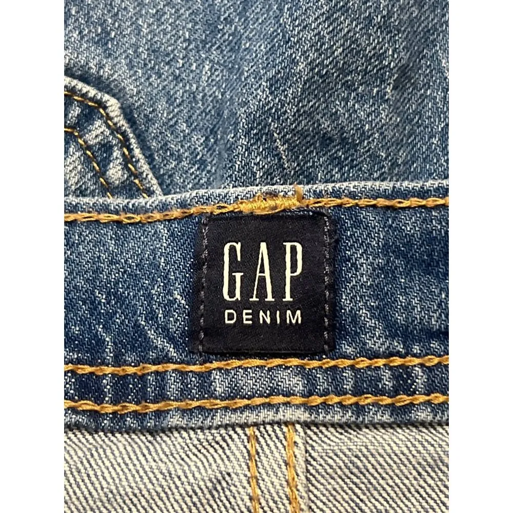 Gap Denim Womens Knee-Length Blue Jean Skirt Seamed Yoke Front Slit Size 6/28 - Image 4
