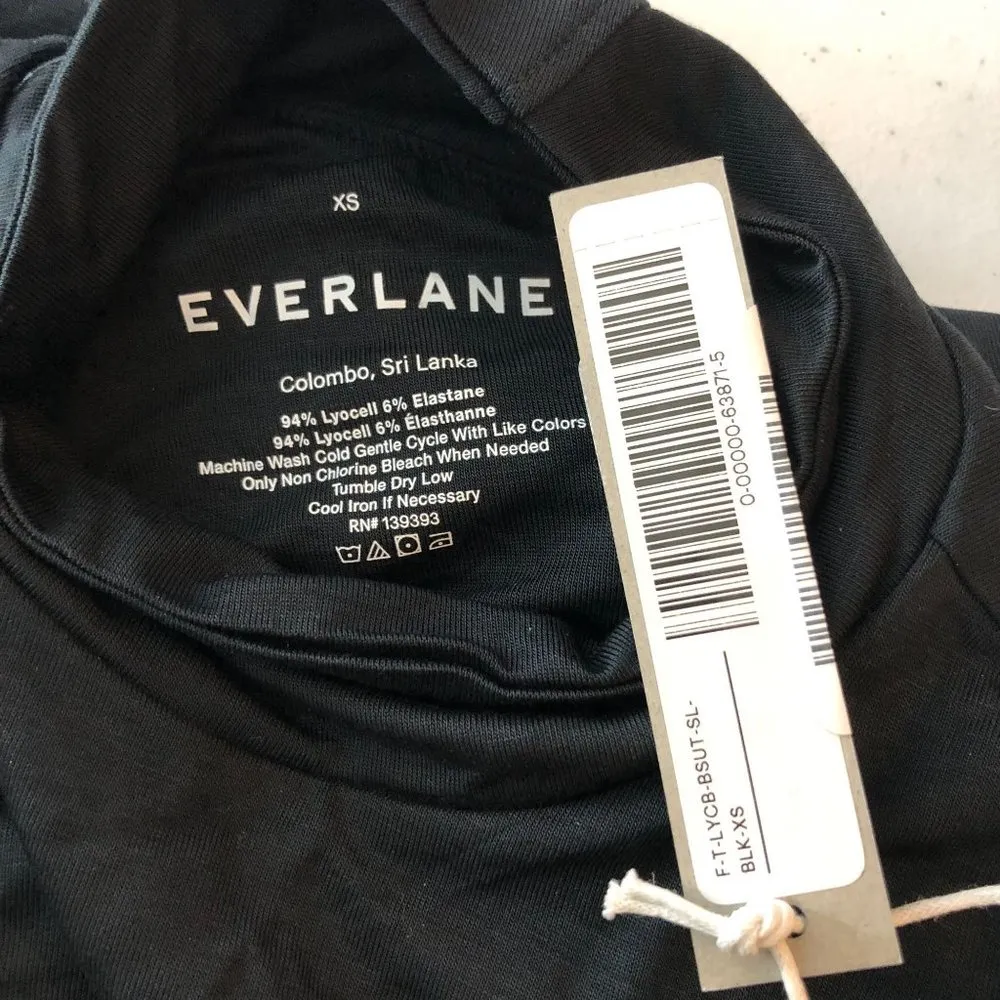 Everlane Womens The Luster Mockneck Tank Bodysuit Thong Black XS - Image 6