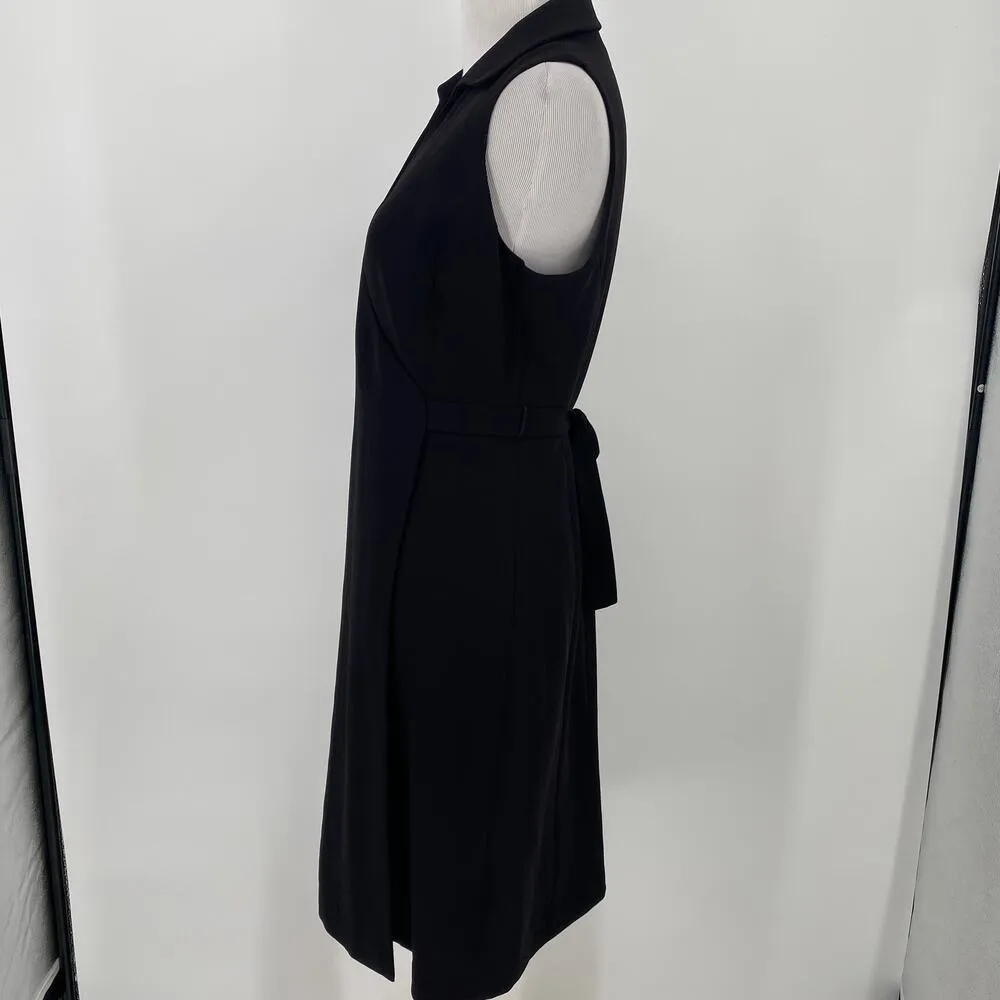 Bloomingdale’s Black Wrap Sleeveless Sheath Dress Size 8P Petite - Image 3