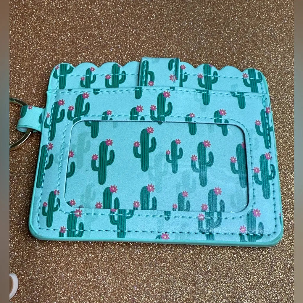 Cactus Print Key & Card Holder with Tassel - Image 3