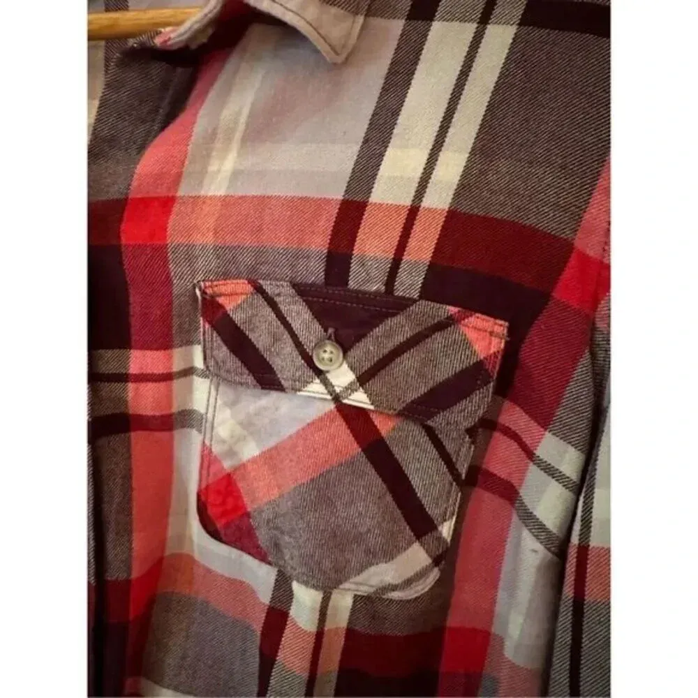 Eddie Bauer  Plaid Flannel Button Down Shirt Size XL‎ - Image 4