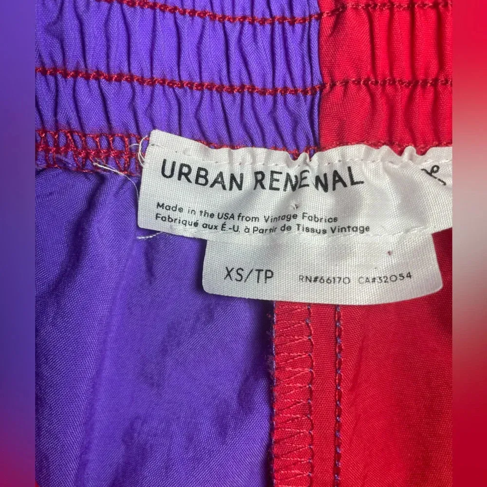 Urban Renewal Red Purple Colorblock‎ Reworked Shorts size XS - Image 5