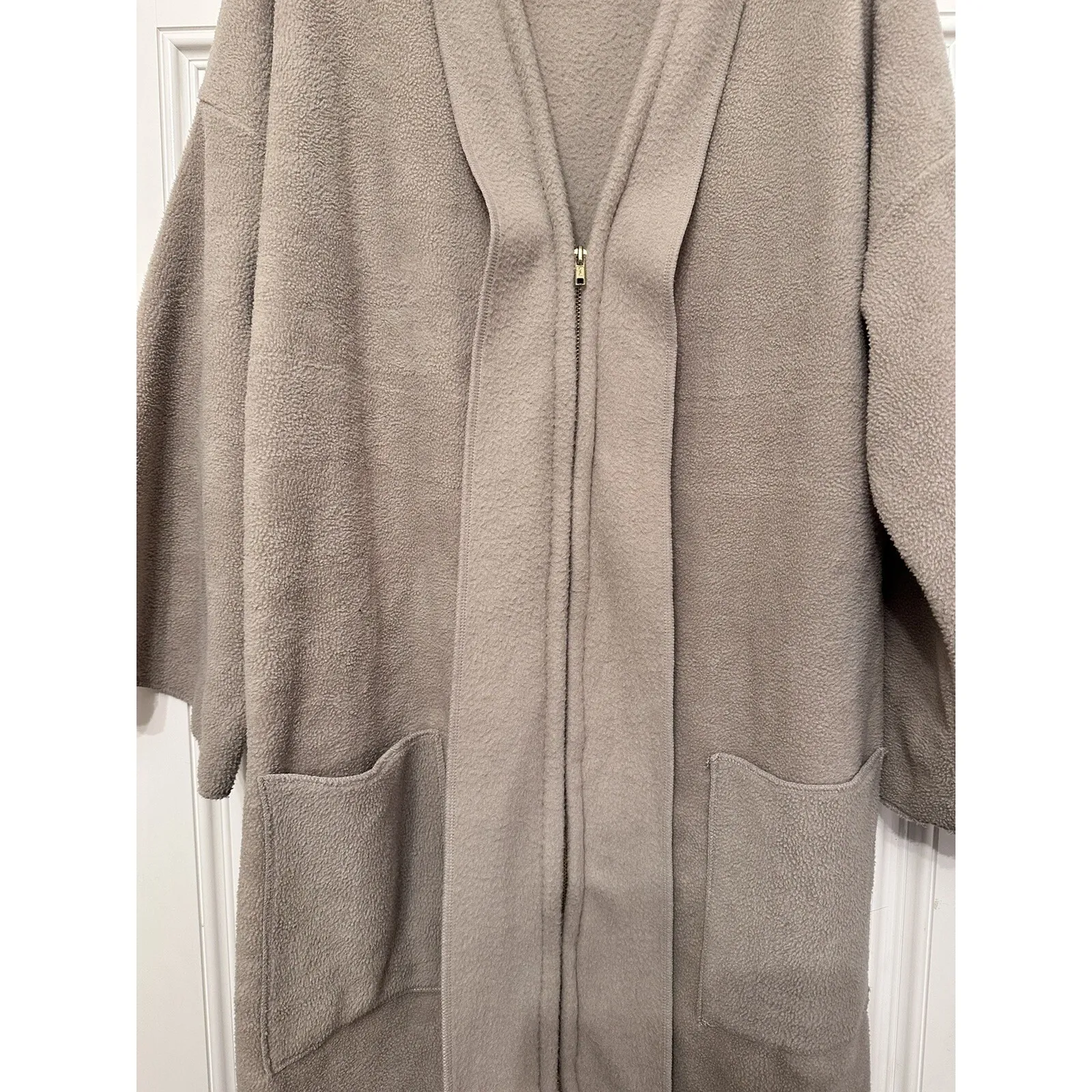 World‎ Market Duster Women's One Size Cardigan Coat Zip Wide Sleeve Gray Taupe Size L - Image 5