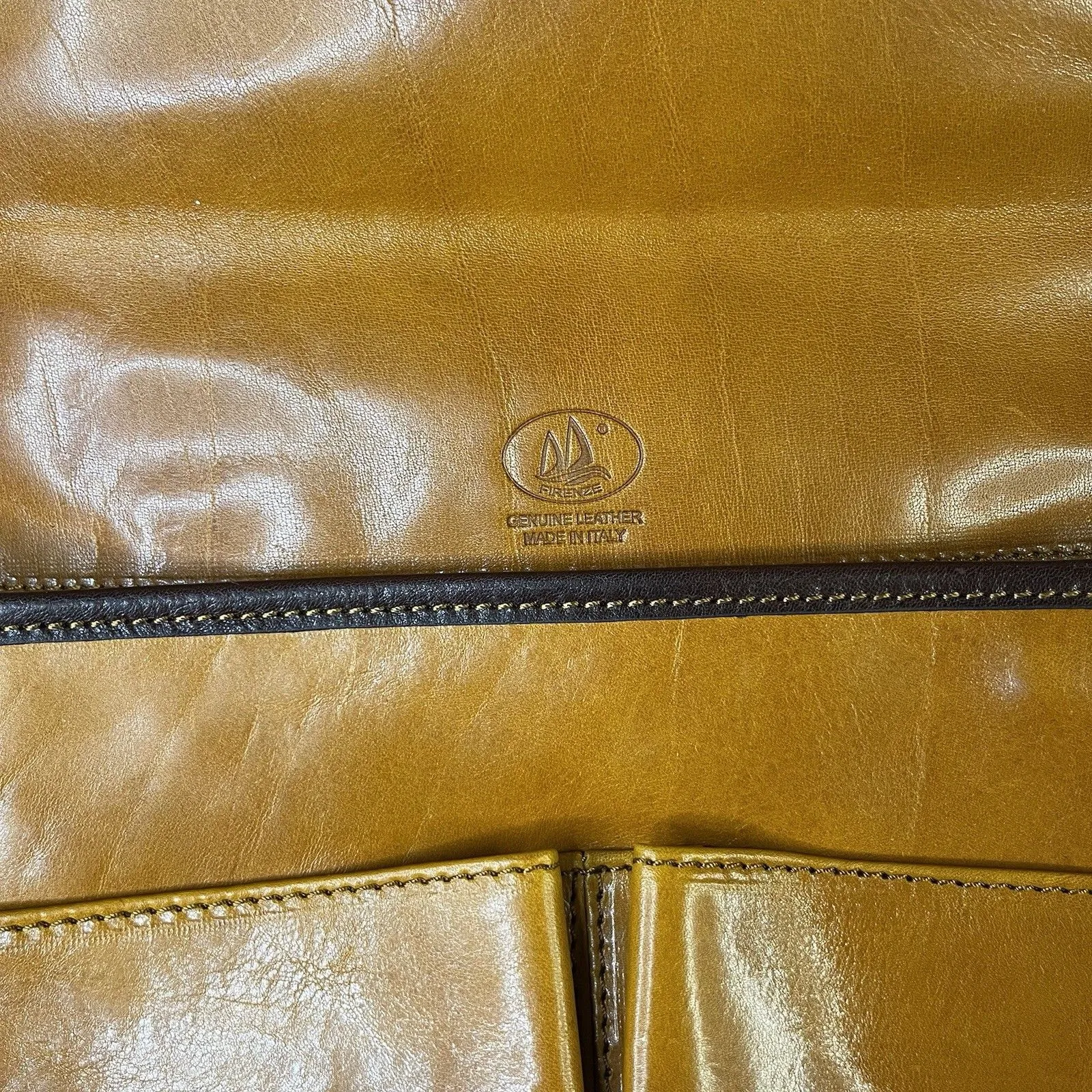 D&D Firenze Leather Shoulder Purse Saddle Bag EUC Brown - Image 6