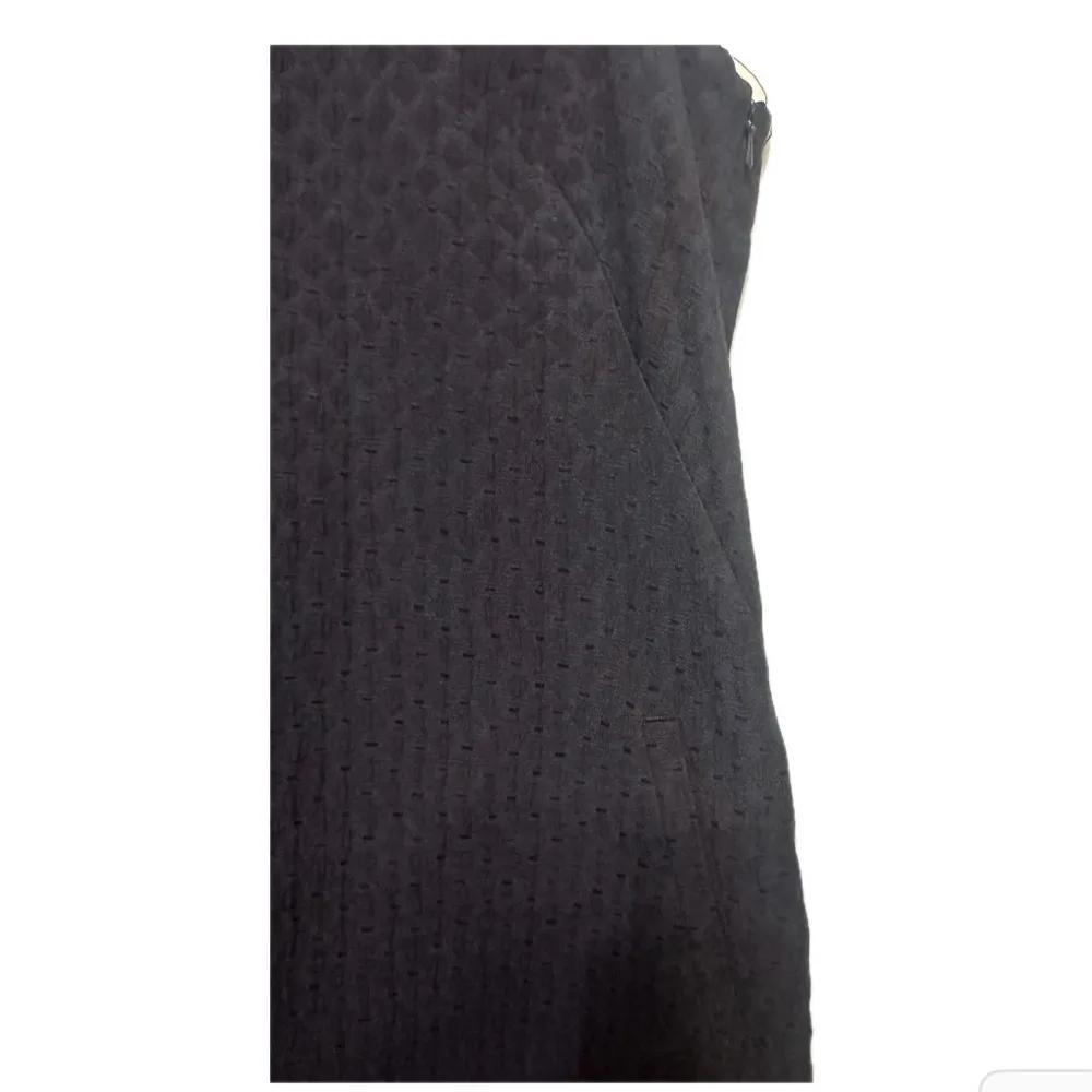 Tommy Hilfiger Navy V-Neck Jacquard Side Zipper Dress Size 12 - Image 3