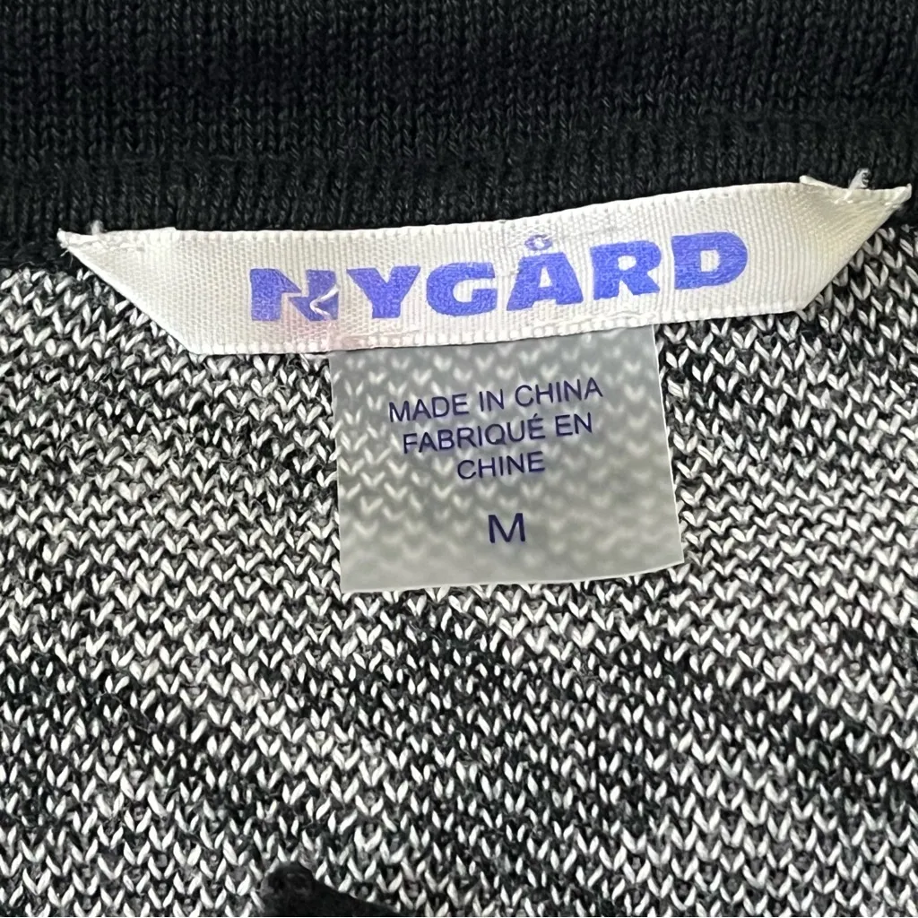 Peter Nygard Black/White Cowl Neck With Fringe Sweater Size Medium - Image 9