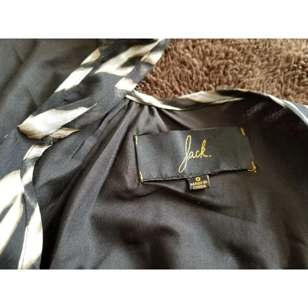 Jack by BBDakota Sleeveless Scoop Neck Pleated Skirt Animal Print Dress Sz (0) - Image 11