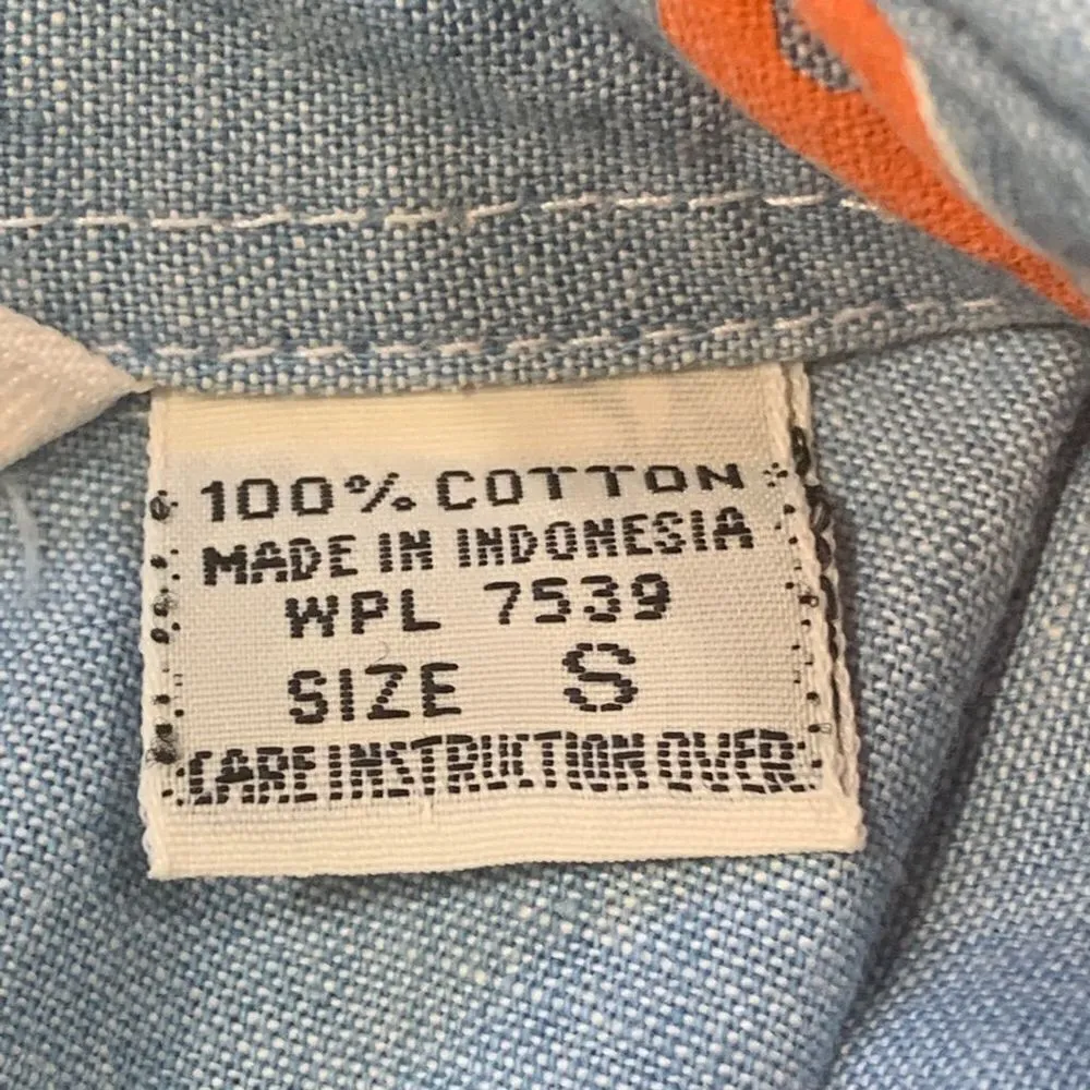 Vintage 80s Diane Von Furstenberg Shirt Chambray Vibrant Southwest Abstract Art - Image 8