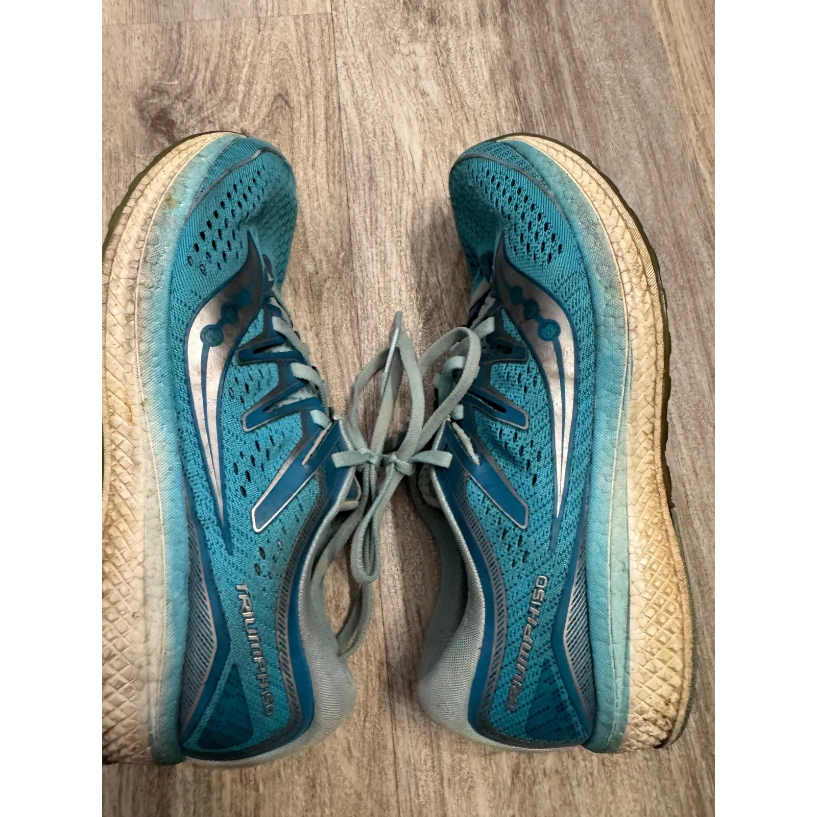 Saucony Triumph ISO 5 Women's Running Shoes Teal Blue Athletic Size 9 - Image 5