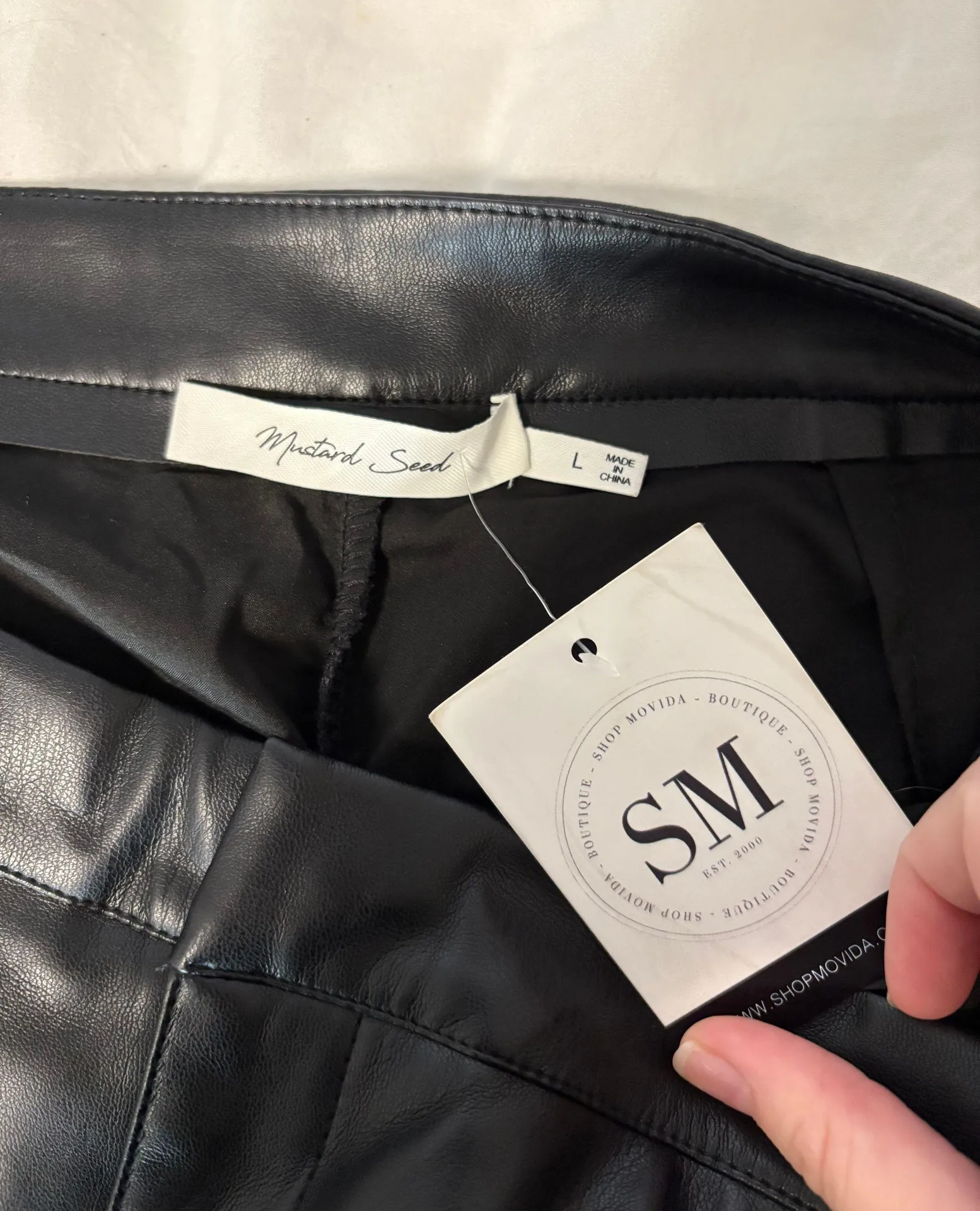 Black Faux Leather Skort - Image 3