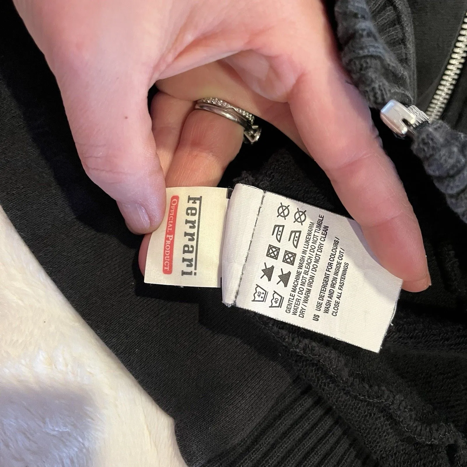 Men’s Puma Black Full Zip Ferrari Brand Hoodie Embroidered Size Medium Licensed - Image 12