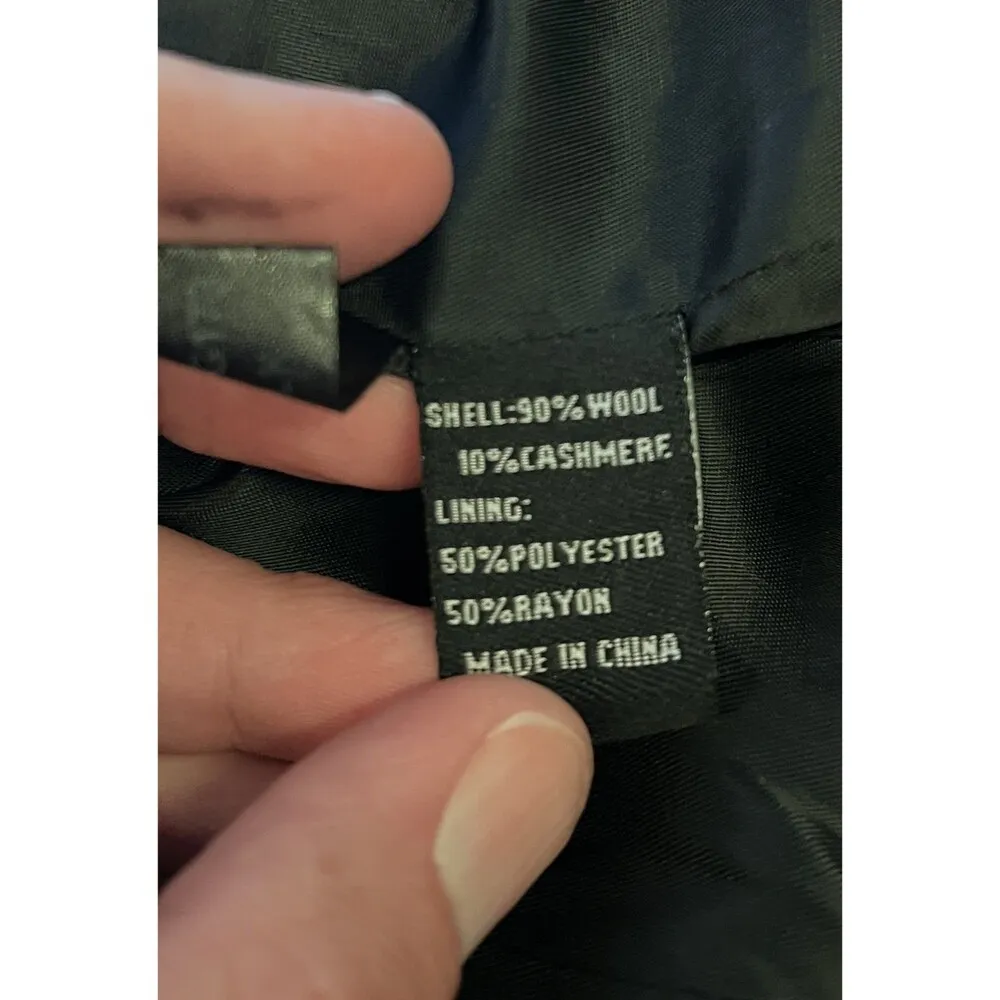 Jones New York Collection Coat Womens 10 Black Wool Cashmere Blend Classic Lined - Image 9