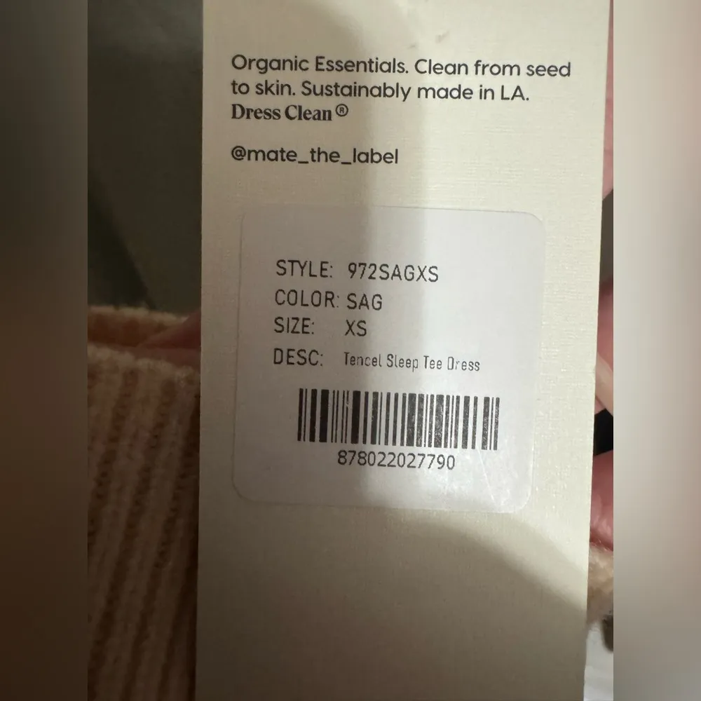 Mate the label NWT sleep tee dress green colored size extra small XS - Image 3