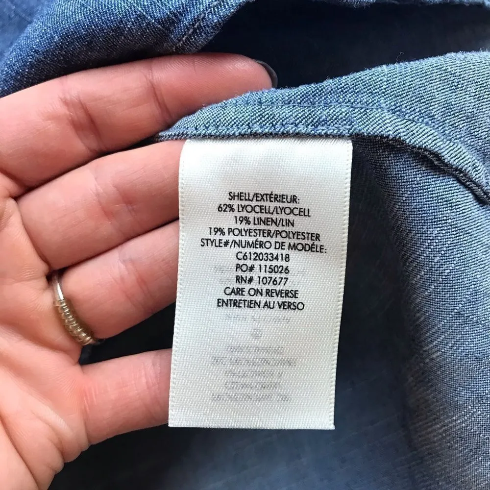 Alice‎ + Olivia chambray off shoulder blouse - Image 5