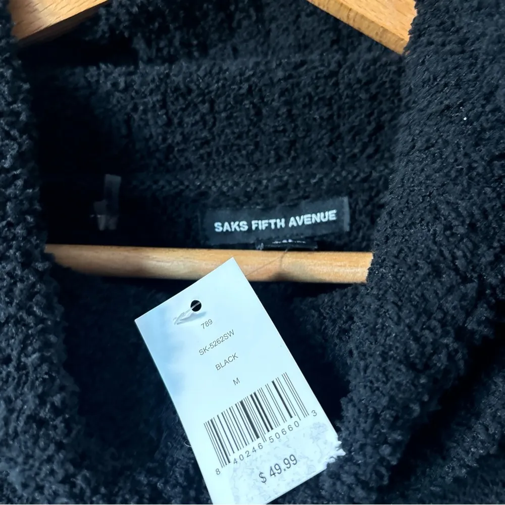 NWT Saks Fifth Avenue black midi cowl neck dress in size medium. - Image 3