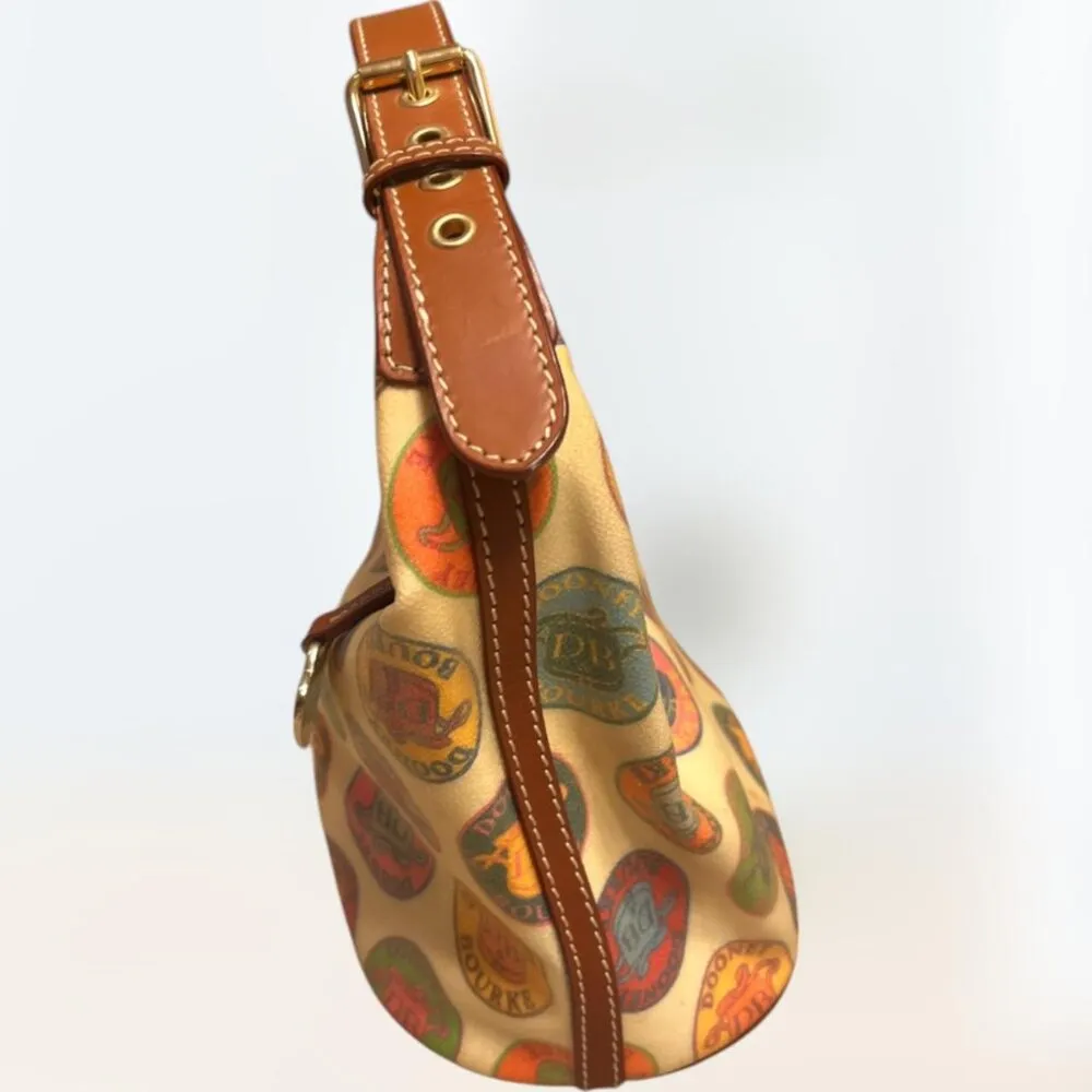 Dooney & Bourke  Vintage Medallion Coated Canvas Small Shoulder Bag Heart Charm - Image 8