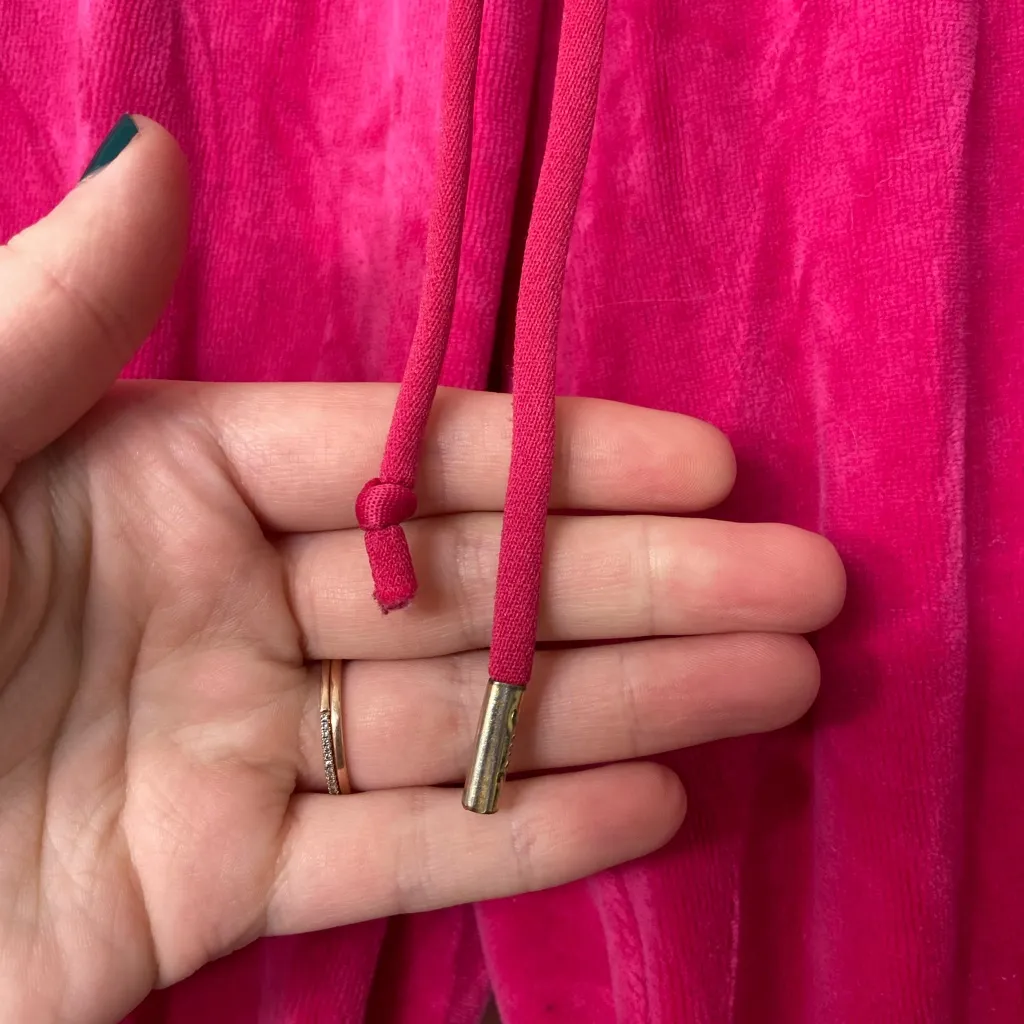 Juicy Couture women’s hot pink soft velour‎ drawstring joggers sweatpants medium - Image 5