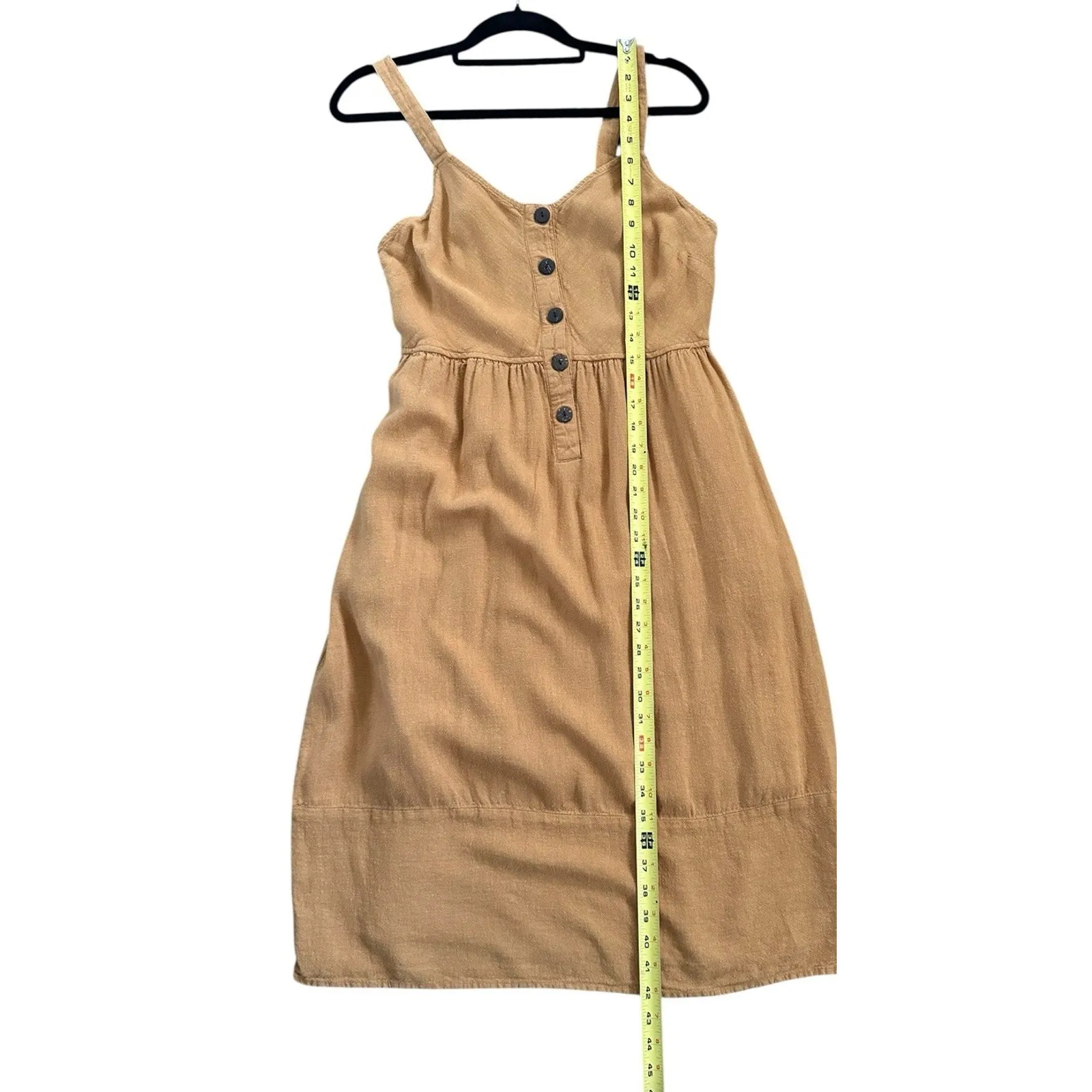 Universal Threads Universal Thread Honey Mustard Linen Blend Button Front Dress Size Small - Image 9