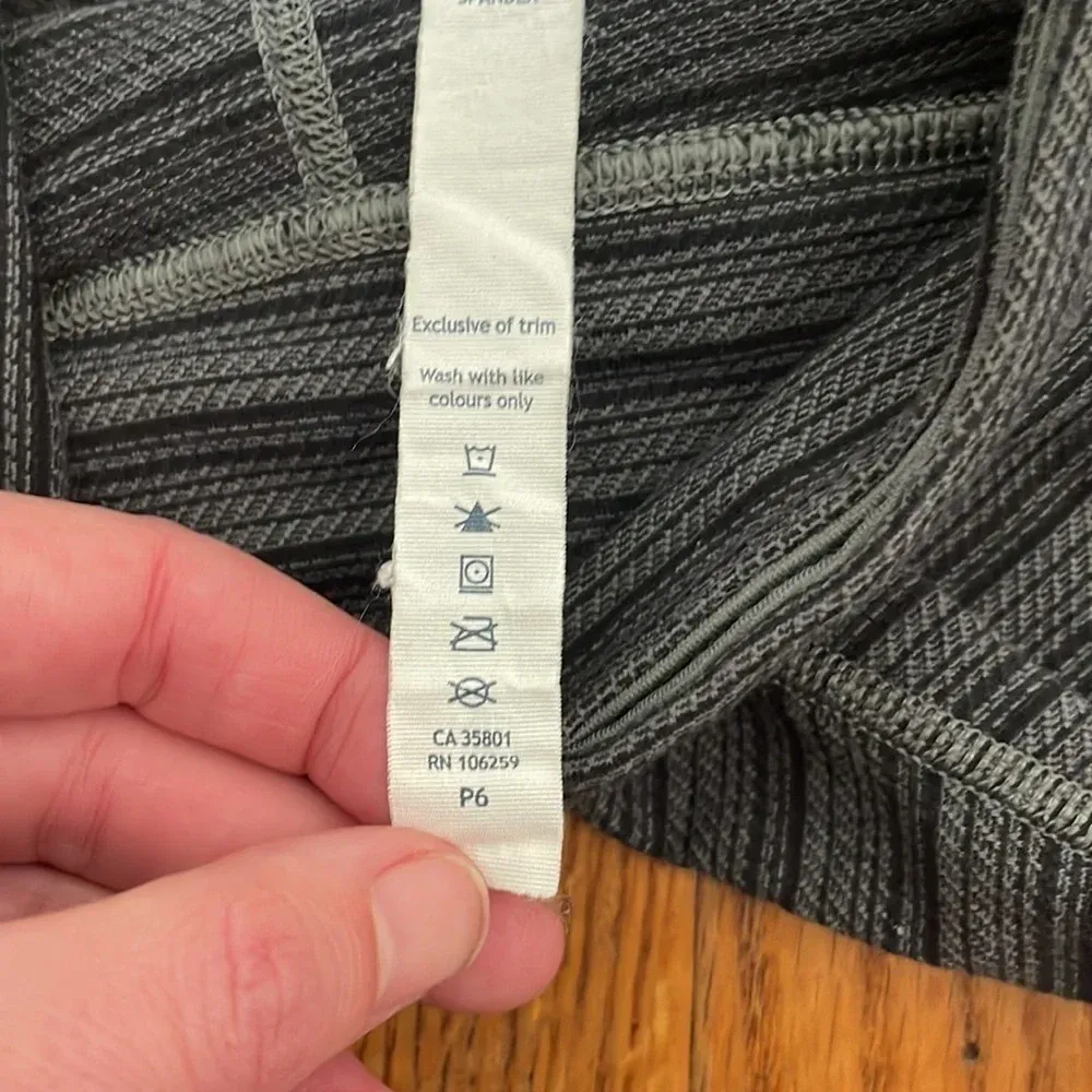 Lululemon Wunder Under Crop II Textured‎ Stripe Slate Deep Coal size 2 - Image 8