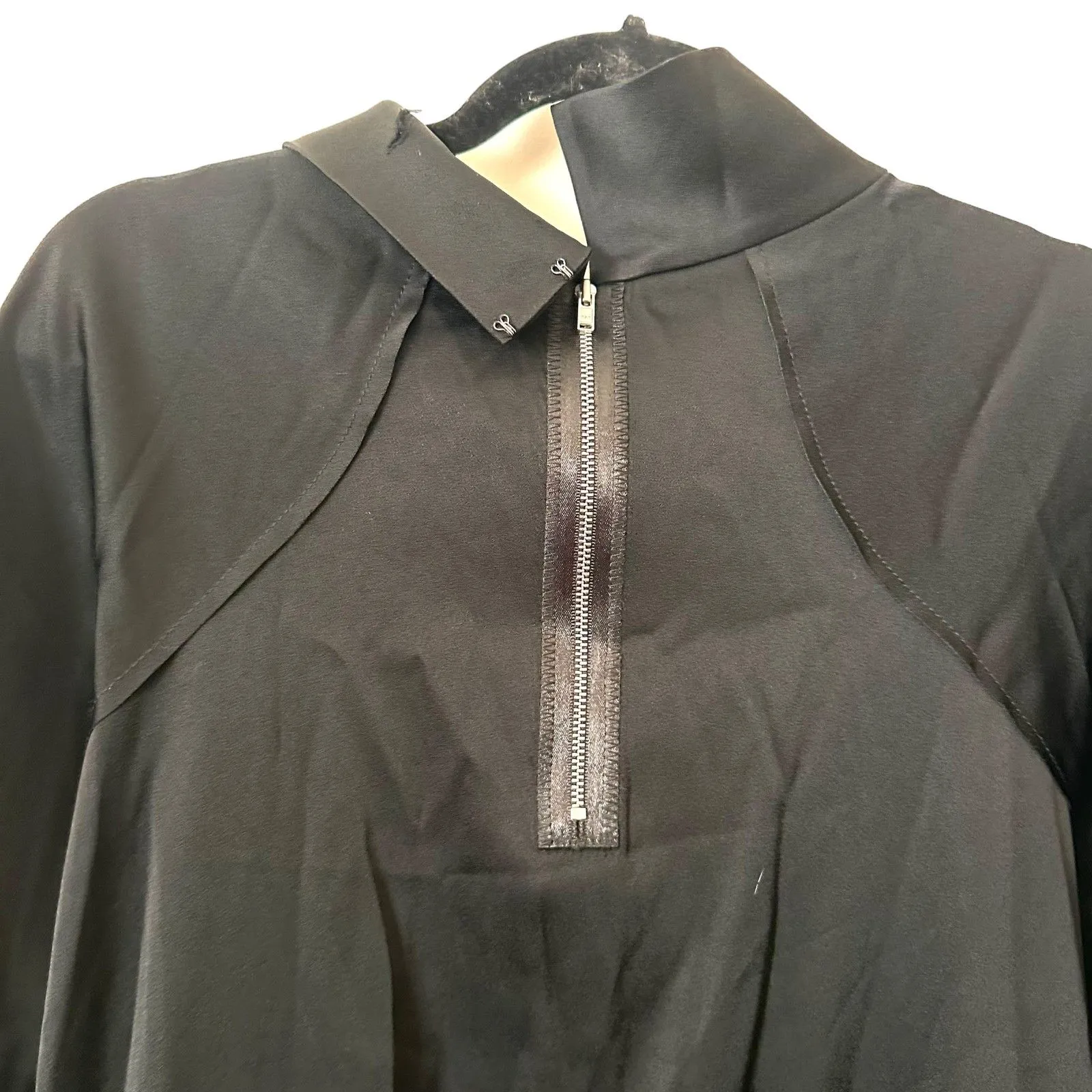 JASON WU Satin Mockneck Blouse‎ Sz 4 - Image 4