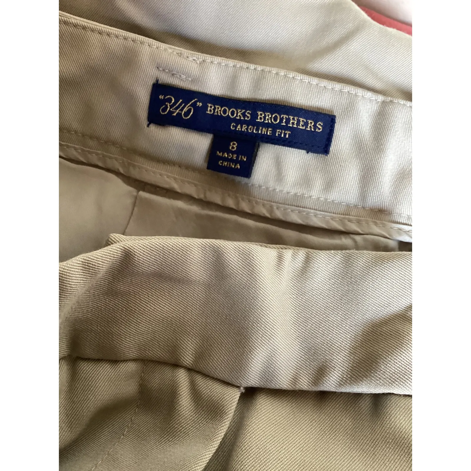 Brooks Brothers 346 Caroline Fit Khaki Cropped 100% Wool Pants Size 8 - Image 5