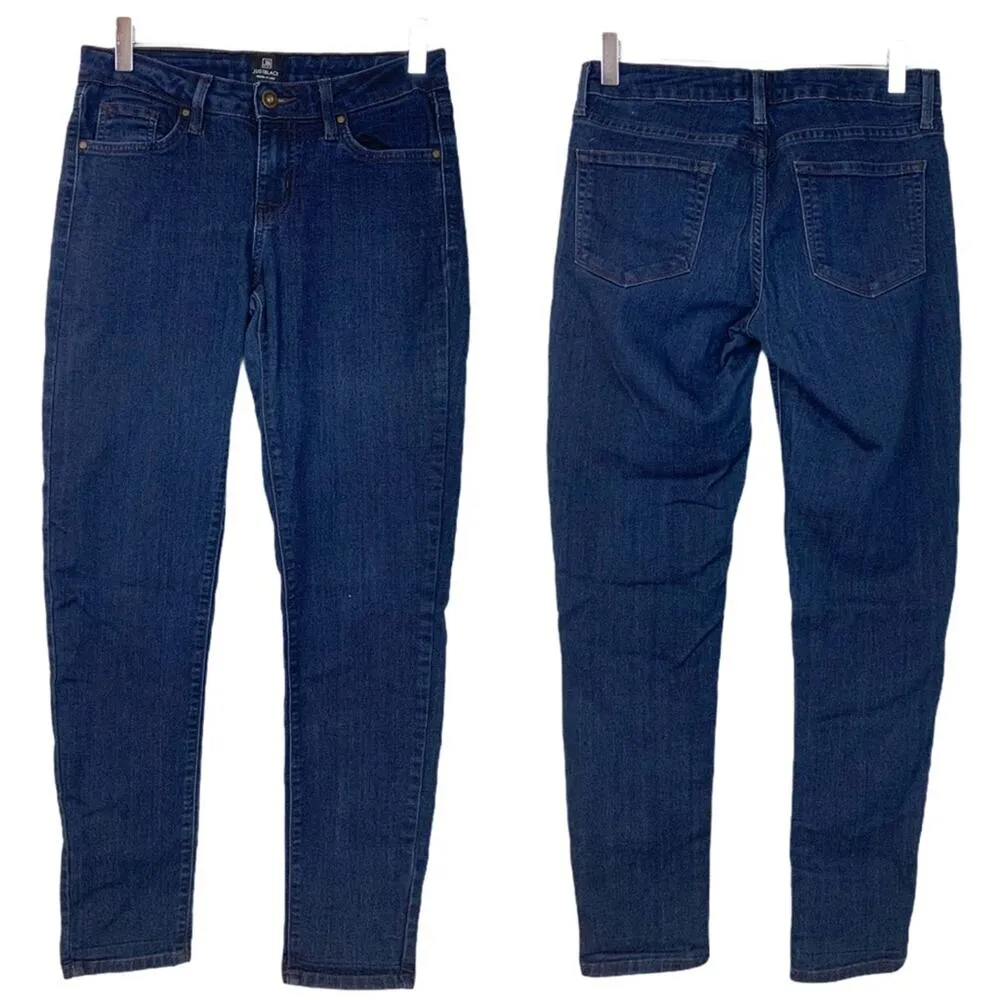 Just Black Women's 8" Low Rise Dark Wash Indigo Skinny Ankle Jeans Size 27 - Image 11