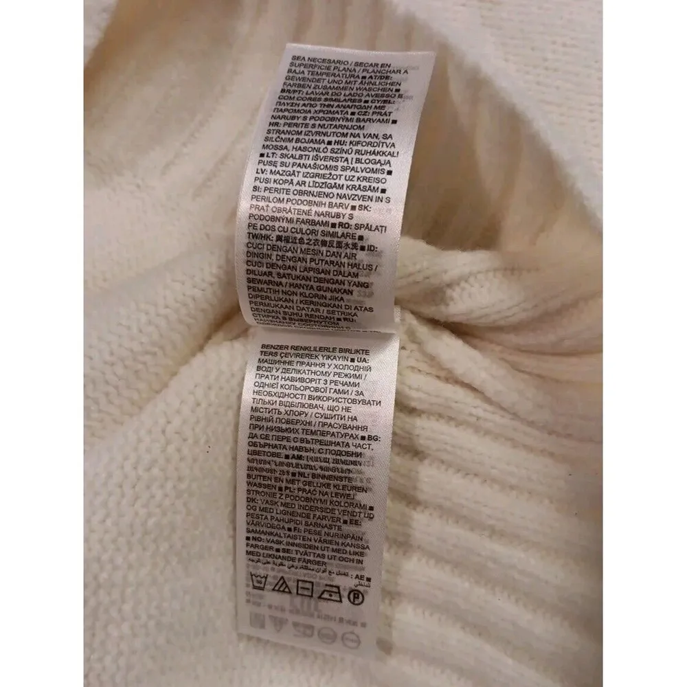 Gap Women’s Turtleneck Sweater Small Off White Cream Y2K Boho Prep - Image 7