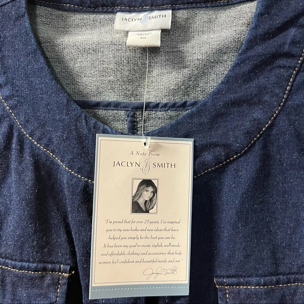 Jaclyn Smith Coastal Grandma Chic Snap Front Denim Jacket Size M - Image 4