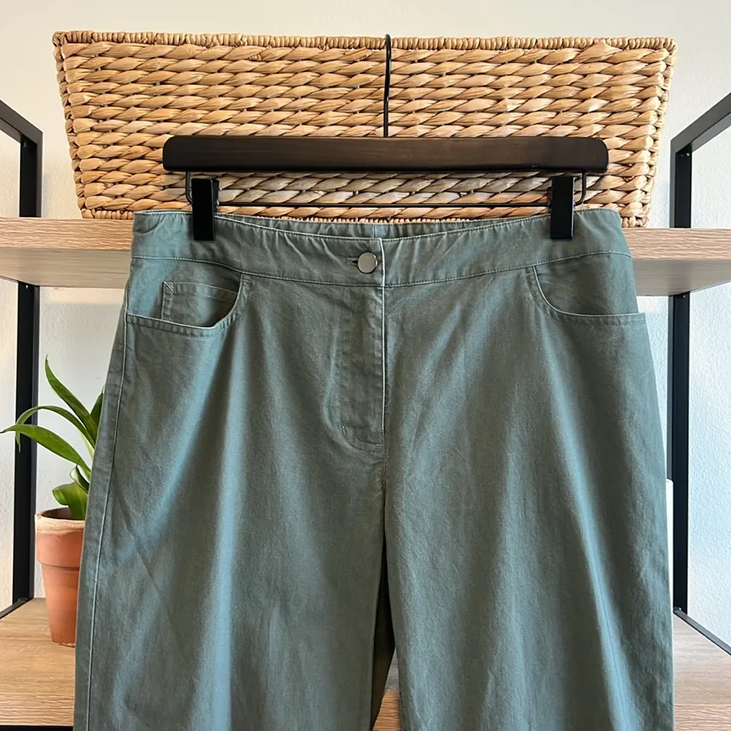 Eileen Fisher Mid-Rise Woven Twill Relaxed Pant, XS - Image 2