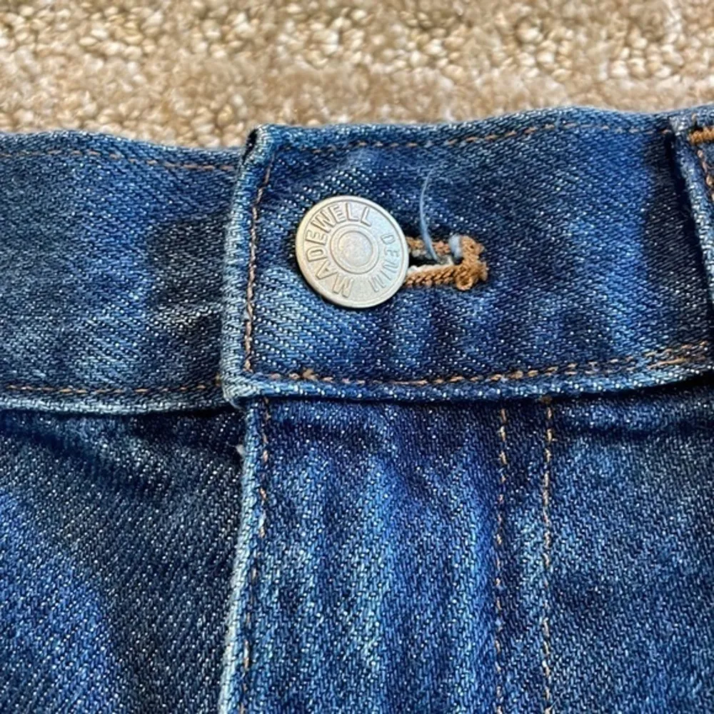 Madewell Rigid Denim A-Line Raw Hem Denim Mini Skirt - Image 3