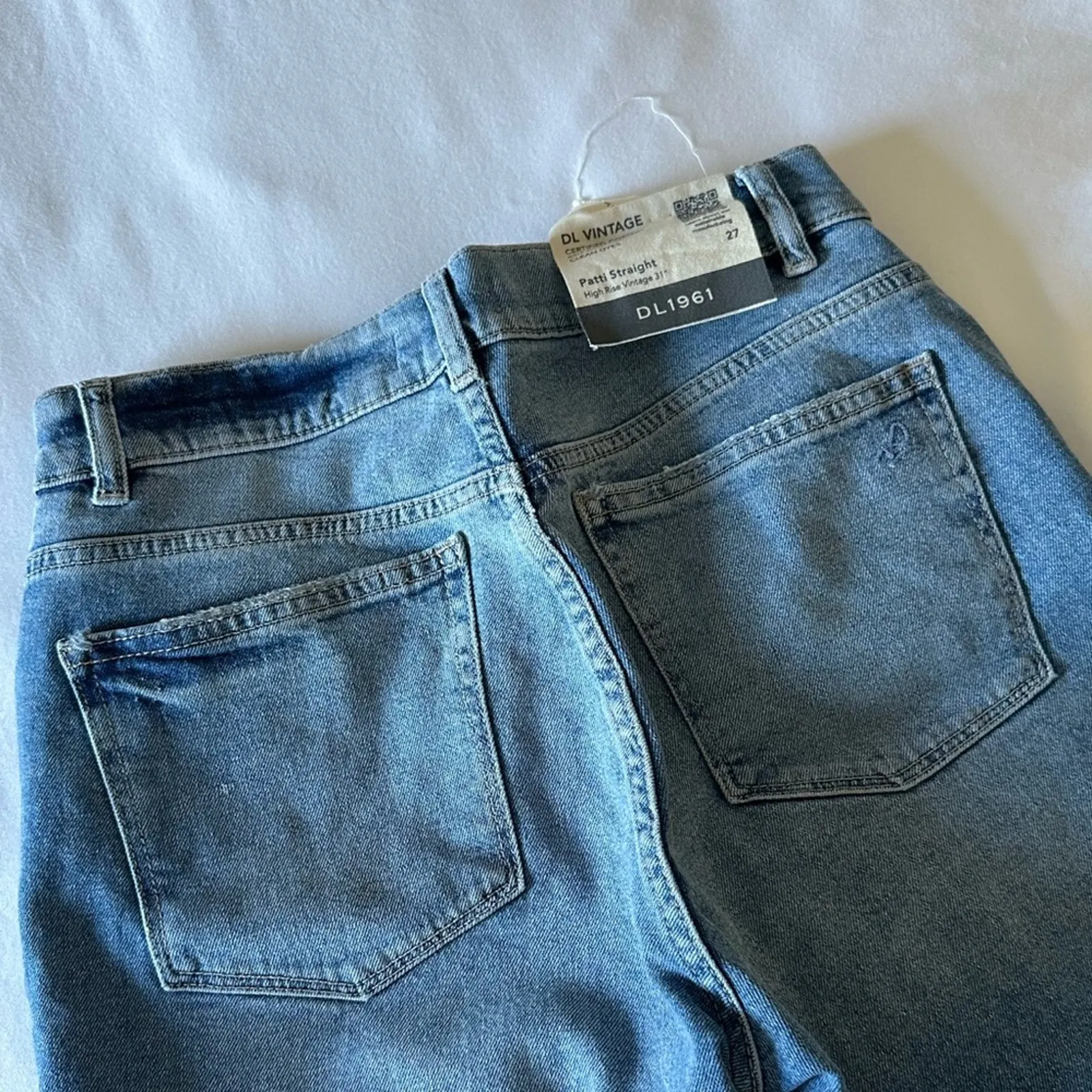 $209 NEW - DL1961 Patti Straight High Rise Jeans - Reef Raw - Sz 27 - Image 13