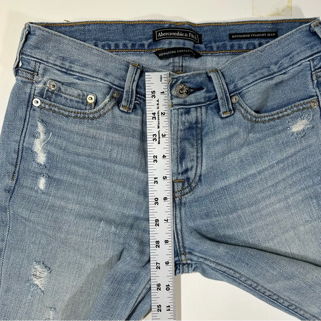 Abercrombie and Fitch Boyfriend Straight Leg Distressed Jeans Womens‎ 24" - Image 8