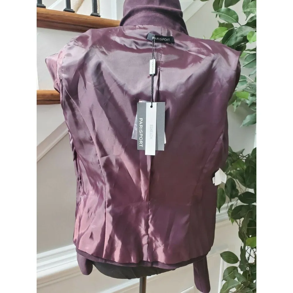 Paris Port Women Purple Cotton & Acetate Buttons Long Sleeve Blazer - Image 8