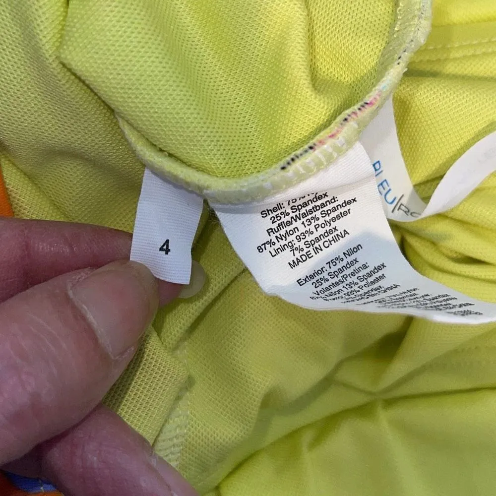 Bleu Rod Beattie Womens Floral Color Crush Ruffled One-Piece Swimsuit Multi Sz 4 - Image 8