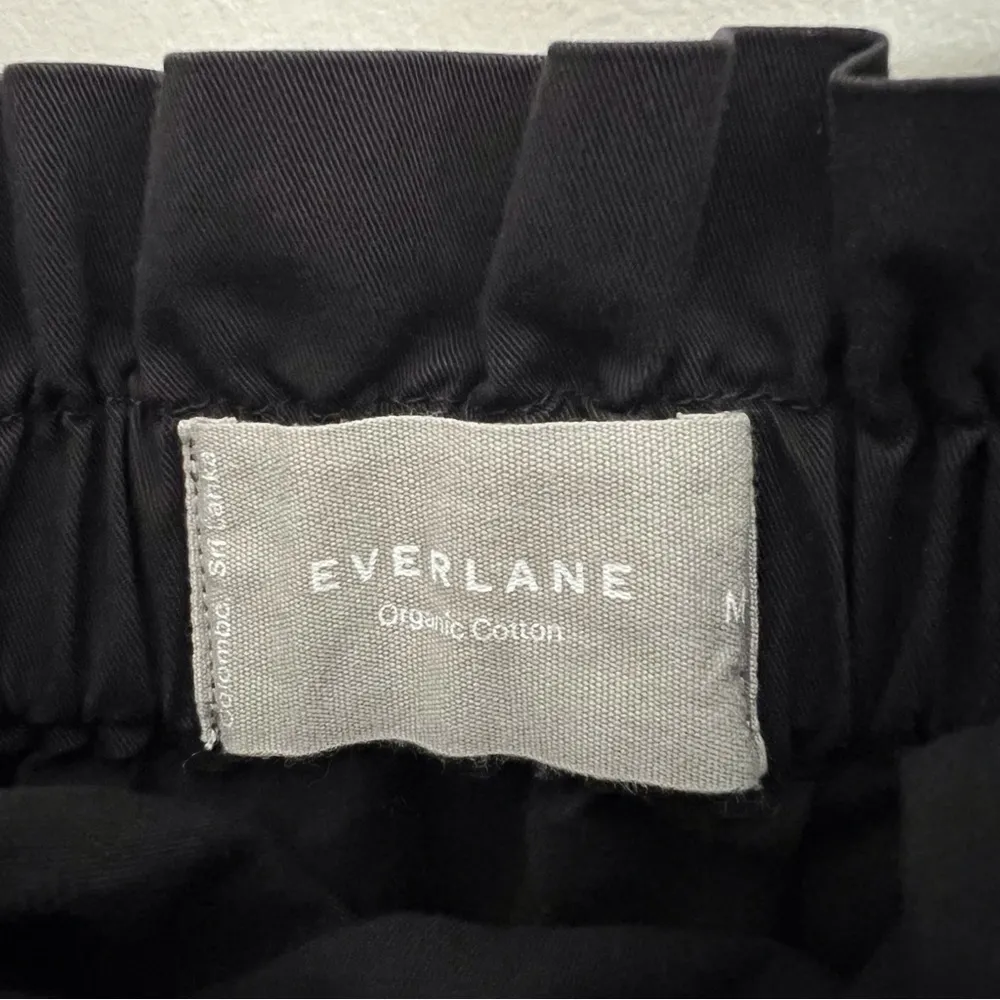 Everlane Paper Bag Dress Black Cotton Mini Pockets Neutral Casual summer Medium - Image 5