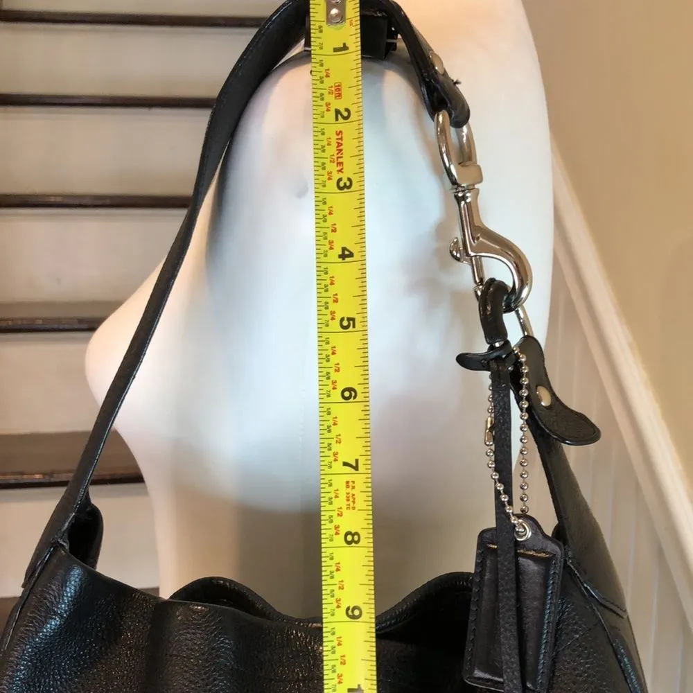 COACH Avery Black Tumbled Leather Hobo ShoulderBag 
Teal Lining Extendable Strap - Image 3