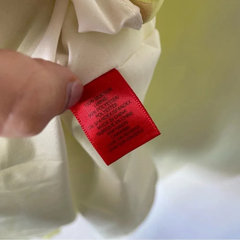 Z Spoke Zac Posen Silk Yellow Chiffon Mini Dress Size 8 - Image 3