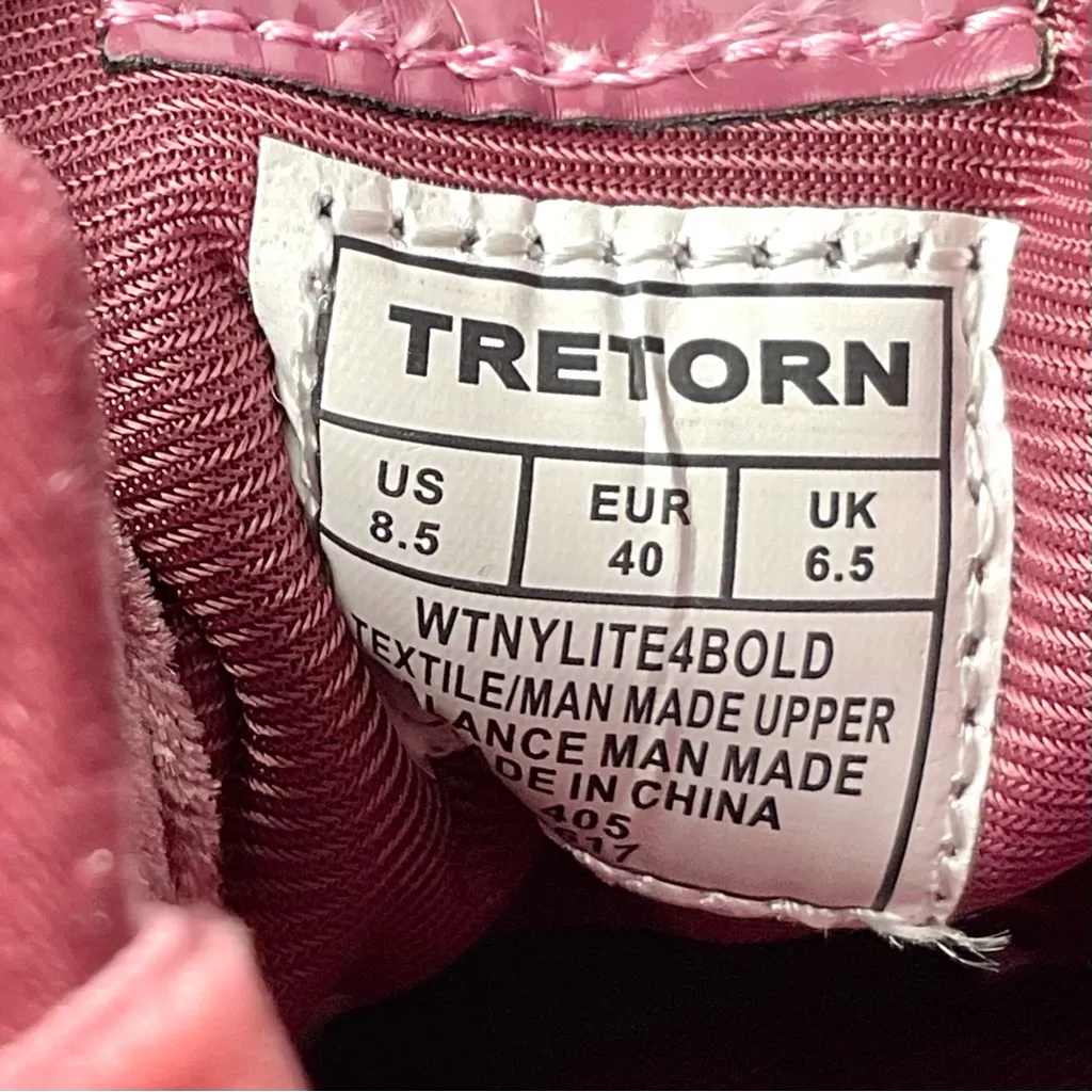 Tretorn Crushed Velvet Sneakers Sz 8.5 Pink Nylite 4 Shoes - Image 3