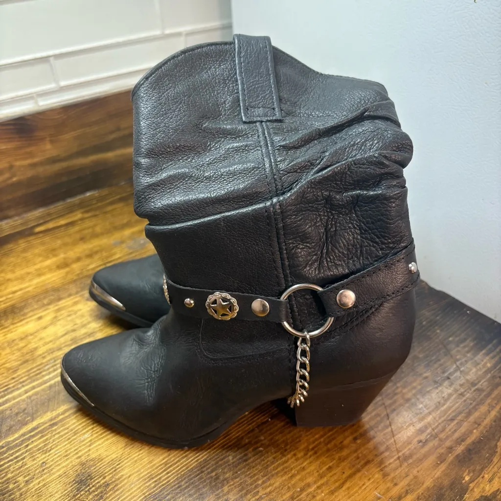 Dingo  Black Slouchy Western Boots‎ Size 5 - Image 2