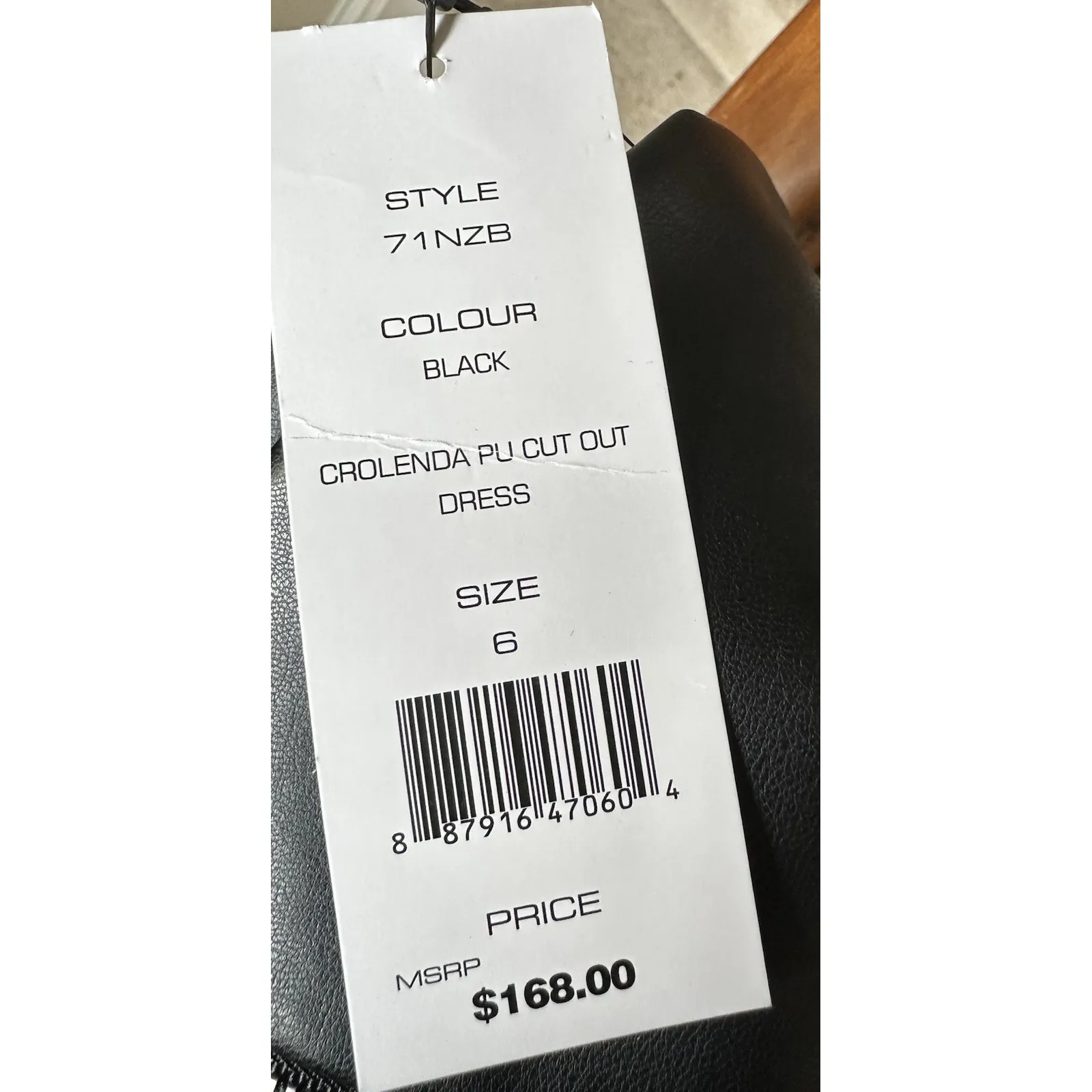 French Connection Crolenda Black Faux Leather Cut Out Dress Size 6 NWT - Image 6