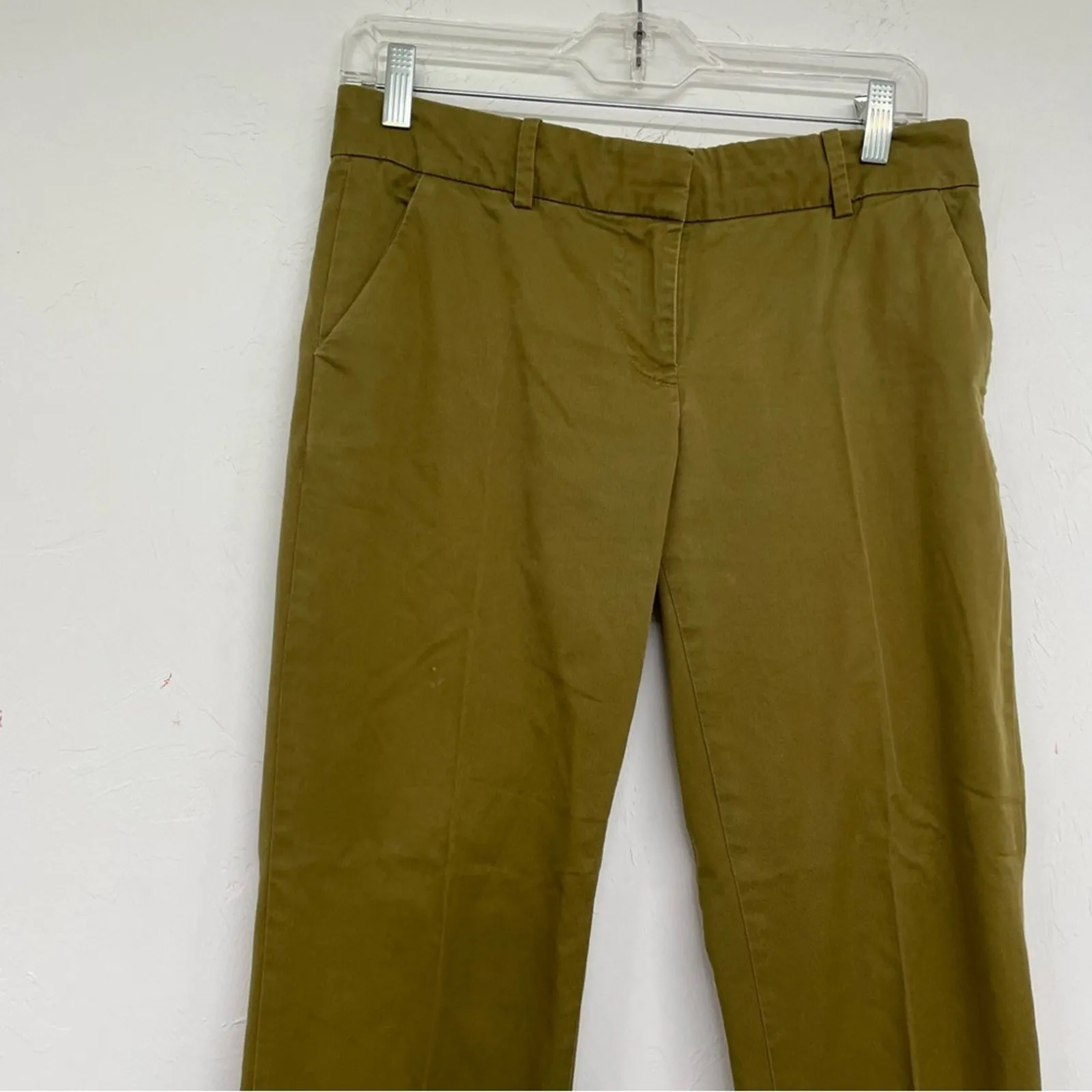 J Crew Chartreuse Green Cafe Capri Dress Pants Womens Trousers 2 Classic Work - Image 2