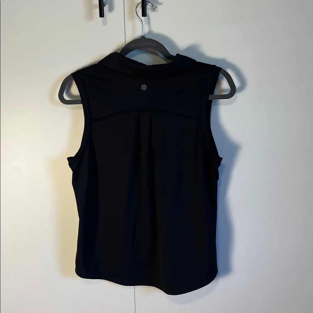 Athleta Advantage Black Sleeveless Polo Tank Top Size Medium - Image 5