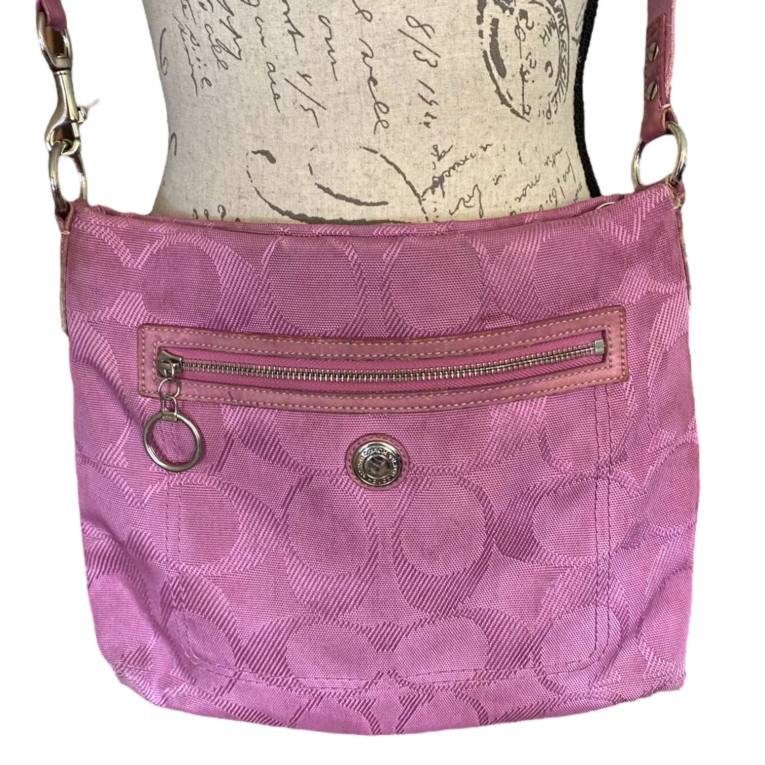 Coach Purple Signature CC Crossbody Purse F14872 - Image 3