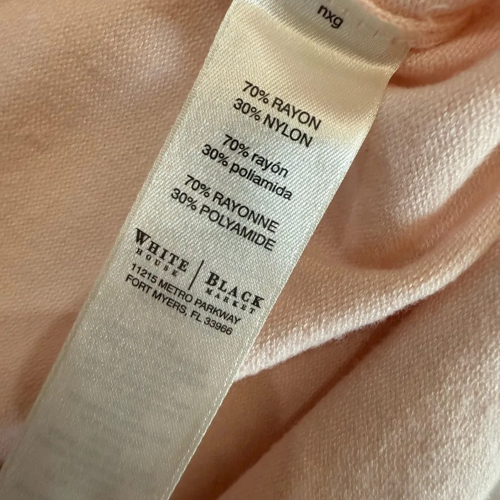 NWOT White House Black Market Pink Top with Black Trim Office Feminine Small - Image 4