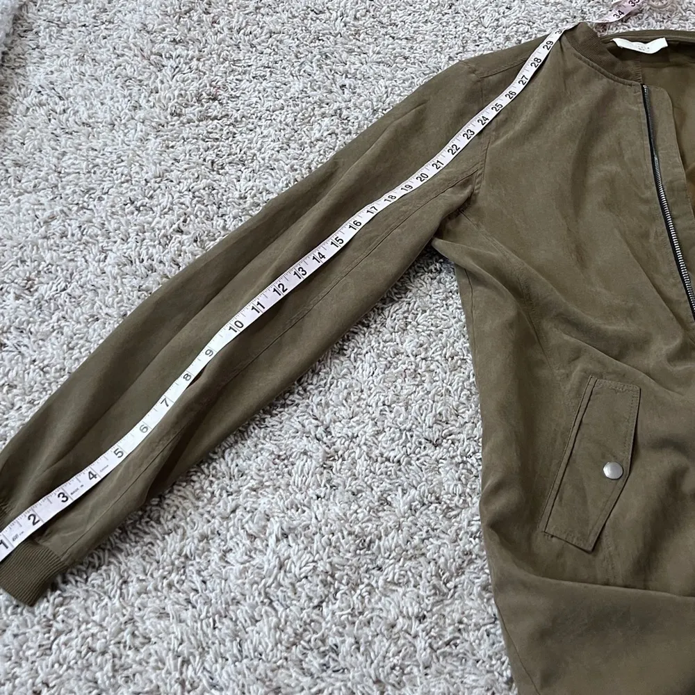 NEW Elodie Nordstrom Lightweight Long Sleeve Zip Up Coat Jacket Army Green M - Image 5