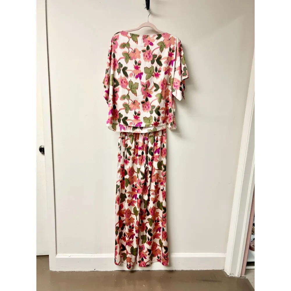 MISA Telka Blouse Top & Reshma Pants Set Sonoran Floral Satin Women's Size Small - Image 7