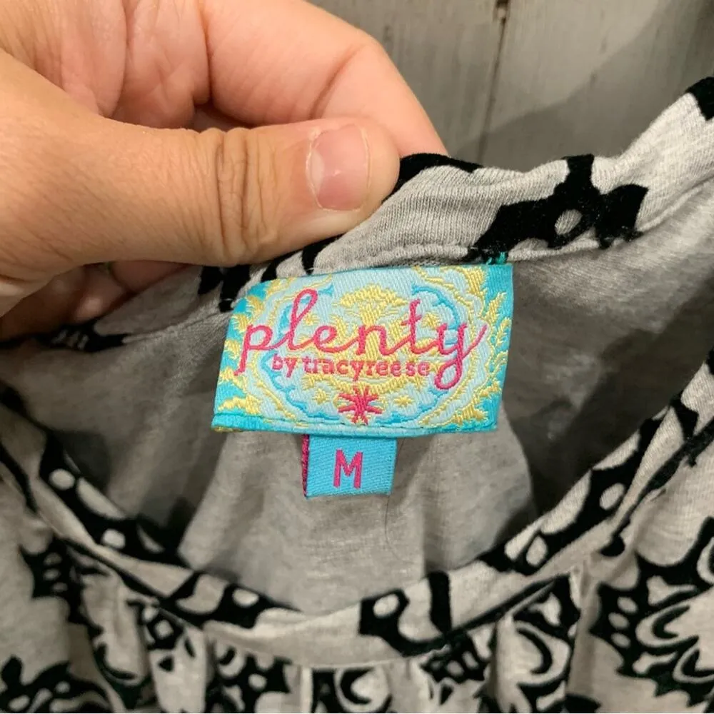 Plenty By Tracy Reese Gray Dress Velvet Accents Bubble Hem Sundress - Image 2