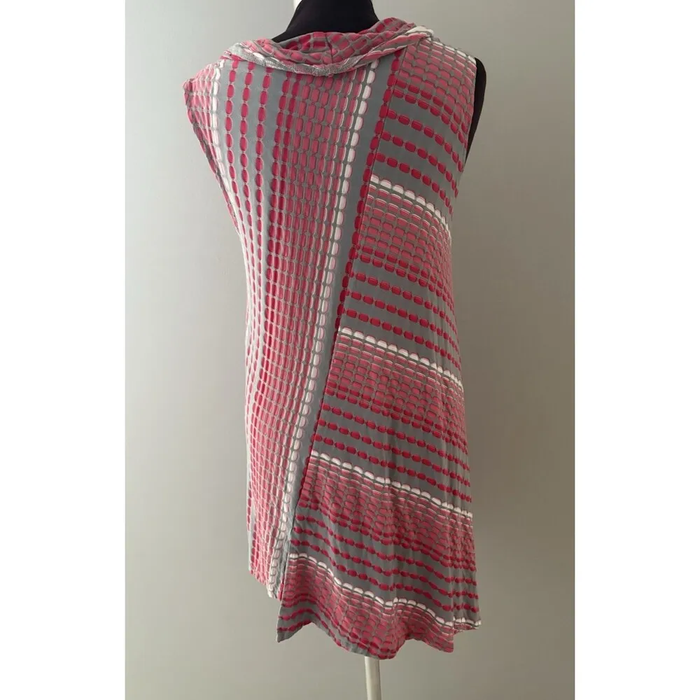 Habitat Clothes Tunic Top Size M Pink Gray Flared Swing Tank Sleeveless Cowl - Image 4